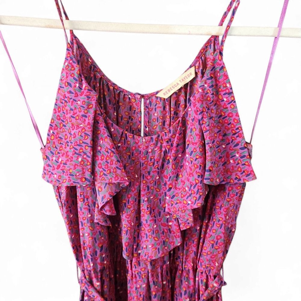 Rebecca Taylor Purple Printed Mini Dress M - Picture 4 of 6